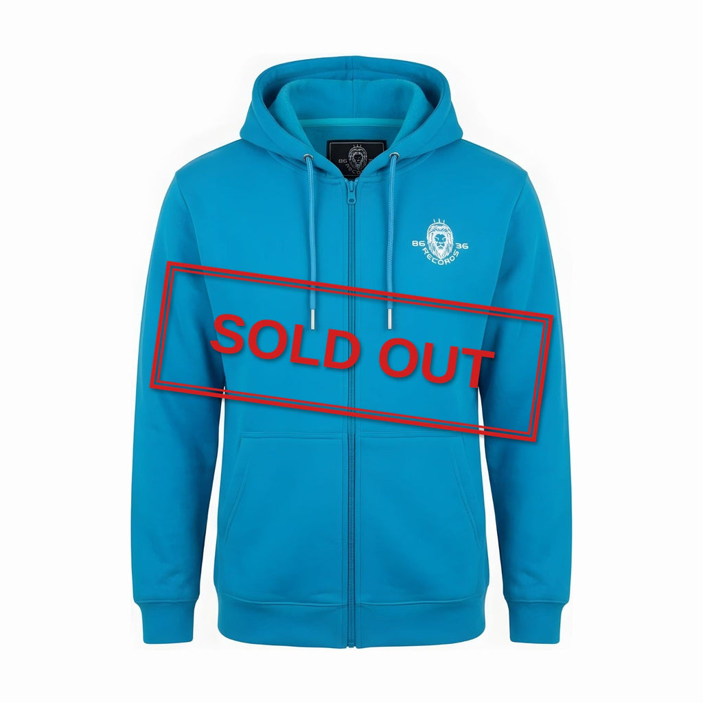 8636 Records Zipper Hoodie Blue